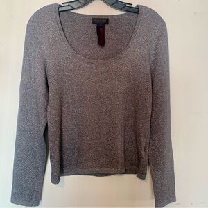 Ralph Lauren silver metallic Shimmering long-sleeve Size Medium